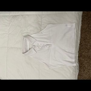 White Halter Top with buttons in front